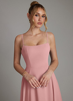 Azazie Elita Bridesmaid Dresses Dusty Rose A-Line Pleated Chiffon Dress image3