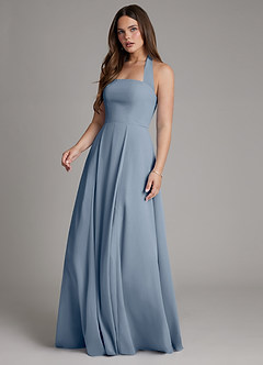 Azazie Irina Vestidos de damas de honor Vestido de Crepúsculo de Gasa de Línea A con Plisado image5