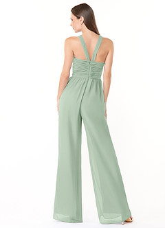 Azazie Berdie Abiti da Damigella Tuta in Chiffon con Scollo Halter Agave image2