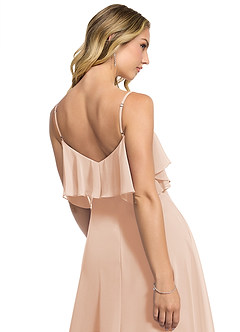 Azazie Jean Bridesmaid Dresses English Rose A-Line Chiffon Convertible Dress image5