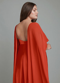 Azazie Stefania Bridesmaid Dresses Rust A-Line Stretch Satin Dress image15