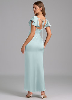 Azazie Demia 신부 들러리 드레스 쉬스 스윗하트 네크라인 스트레치 새틴 발목 길이 드레스 image2