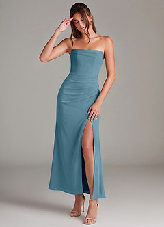 Azazie Leonis Abiti da Damigella Abito Convertibile Sirena in Chiffon Senza Cinturino Bermuda image1