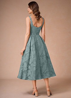 Alba Powder Blue Pleated Midi Dress image2