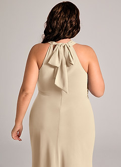Azazie Doretta Bridesmaid Dresses Champagne Mermaid Pleated Chiffon Dress image12