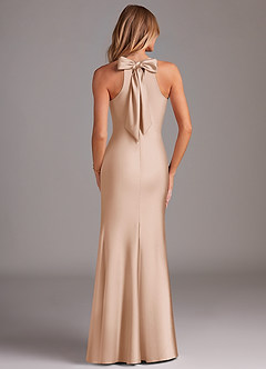 Azazie Doretta Bridesmaid Dresses English Rose Mermaid Pleated Stretch Satin Dress image6