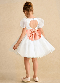 Azazie Debbie vestidos de niña de las flores Vestido de Marfil Ocaso de Organza de Princesa con Escote de Corazón image9