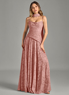 Azazie Gabriela Robes de demoiselle d'honneur Robe Trapèze en Blumen-Burnout Sans bretelles Rosette image6