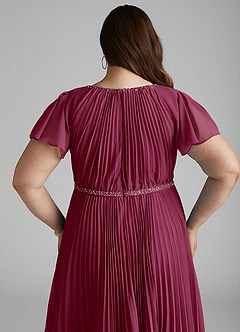 Azazie Kara Modest Bridesmaid Dresses A-Line Pleated Chiffon Floor-Length Dress image14