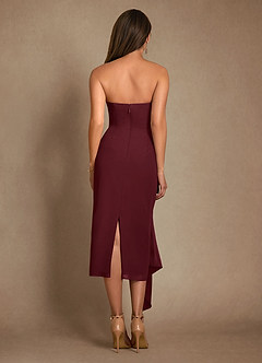 Azazie Dinanta Mother of the Bride Dresses Cabernet Column Pleated Chiffon Dress image3