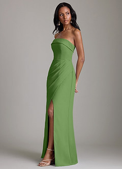 Azazie Aretha Bridesmaid Dresses Basil A-Line Strapless Chiffon Dress image6
