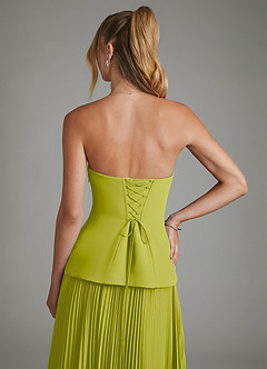 Azazie Alex Bridesmaid Dresses Lemongrass A-Line Corset Chiffon Dress image9