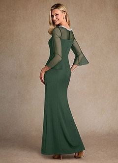 Azazie Bellevie Mother of the Bride Dresses Eucalyptus Sheath Beaded Stretch Crepe Dress image3