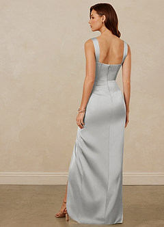 Christian Siriano Bridal for Azazie 1017 Brautjungfernkleider Etui Herzausschnitt Stretch-Satin Kleid Silber image5