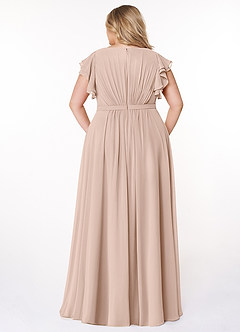 Azazie Daphne Modest Bridesmaid Dresses A-Line Ruffled Chiffon Floor-Length Dress image7