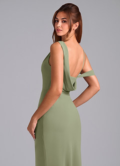 Azazie Madelyn Bridesmaid Dresses Pistachio Mermaid One Shoulder Chiffon Convertible Dress image2
