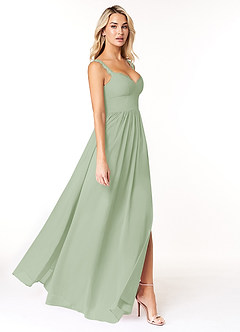 Azazie Cleobella Bridesmaid Dresses Dusty Sage A-Line Sweetheart Lace Chiffon Dress image3
