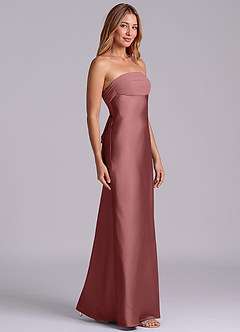 Azazie Ailanie Brudtärnklänningar Klä av Tubklänning i Stretch Satin Axelbandslös Ametist image4