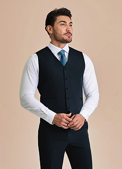 front James Bleu Marine Gilet de costume