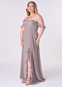 Barbie ♥ Azazie Bridesmaid Dresses Dusk A-Line Off the Shoulder Chiffon Convertible Dress image9