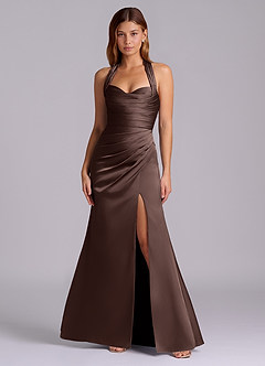 Azazie Destiny Suknie dla druhen Syrena Dekolt w kształcie serca Satyna elastyczna Do ziemi Sukienka image8