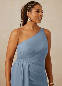 Christian Siriano Bridal for Azazie 1003 Brautjungfernkleider Etui One-Shoulder Chiffon Kleid Staubblau image14