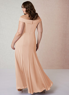 Azazie Lecia Bridesmaid Dresses English Rose Empire Off-The-Shoulder Pleated Chiffon Convertible Dress image18