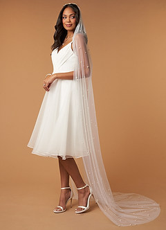 front Quin Pearl Chapel Length Veil