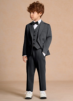 front Oliver Charbon Costume 5 pièces pour garçon avec nœud papillon