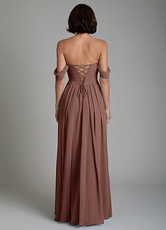 Azazie Loisa Bridesmaid Dresses Espresso A-Line Corset Chiffon Convertible Dress image2