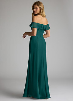 Azazie Sophie Bridesmaid Dresses Peacock A-Line Off the Shoulder Chiffon Convertible Dress image5