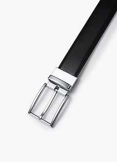 front Ceinture réversible en cuir mat pour homme
