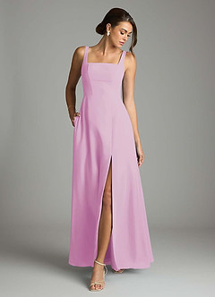 Azazie Debra Bridesmaid Dresses Candy Pink A-Line with Pockets Chiffon Convertible Dress image4