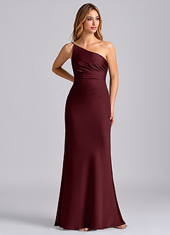 Azazie Marseli Final Sale Dusty Sage Mermaid One Shoulder Stretch Satin Dress image1