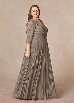 Azazie Corinne Mother of the Bride Dresses Taupe A-Line Sequins Chiffon Dress image11