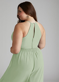 Azazie Kenzi Brautjungfernkleider Plissee Chiffon Overall/Jumpsuit Staubiger Salbeigrün image10