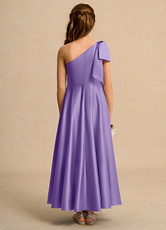 Azazie Guppy Junior Formal Flower Girl Klänningar Klä A-Line i Matt satäng Ena axeln image2