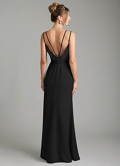 Azazie Egypt Bridesmaid Dresses Black Sheath Sweetheart Neckline Chiffon Dress image2