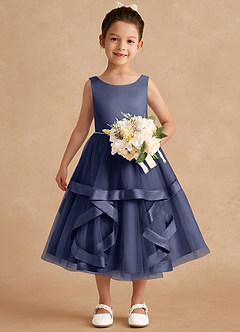 Azazie Posy Flower Girl Dresses Stormy A-Line Beaded Tulle Dress image4
