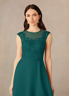 Azazie Klaus Mother of the Bride Dresses Peacock A-Line Scoop Sequins Chiffon Dress image5