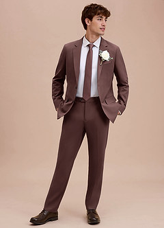 front Ethan Espresso Refined Weave Suit Jacket