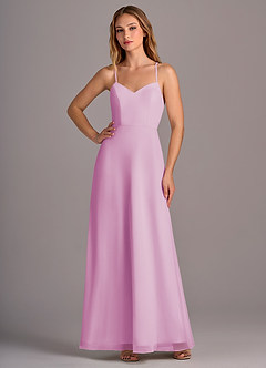 Azazie Mei Bridesmaid Dresses Candy Pink A-Line Chiffon Dress image3