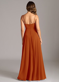 Azazie Amani Bridesmaid Dresses Paprika A-Line Pleated Chiffon Dress image2