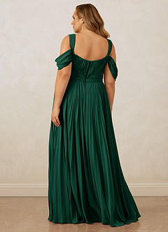 Christian Siriano Bridal for Azazie 1013 Bridesmaid Dresses Emerald A-Line Off the Shoulder Chiffon Dress image12