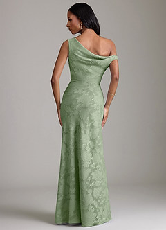 Azazie Emerson Robes de demoiselle d'honneur Robe Sirène en Blumen-Burnout Épaule décolletée Vert Sauge image6