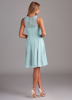 Azazie Vina Bridesmaid Dresses Mist A-Line Lace Chiffon Dress image2