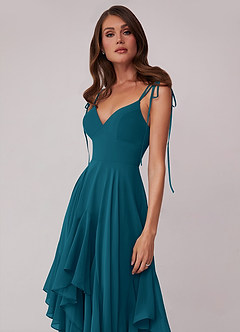 Barbie ♥ Azazie Bridesmaid Dresses Ink Blue A-Line Bow Chiffon Dress image5