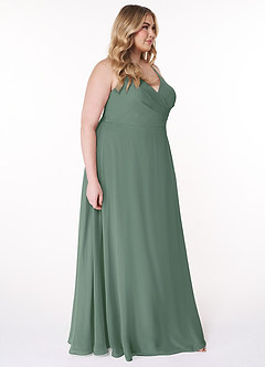 Azazie Davis Bridesmaid Dresses A-Line V-Neck Chiffon Floor-Length Dress image7