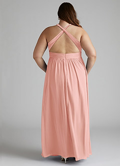 Azazie Ashia Bridesmaid Dresses Rosette A-Line Pleated Chiffon Dress image11