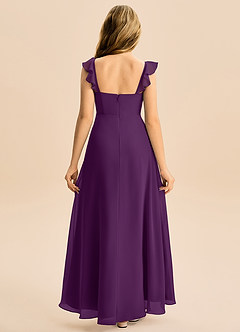 Azazie Mavie Junior Grape A-Line Ruched Chiffon Dress image2